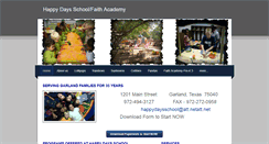 Desktop Screenshot of happydaysschoolgarland.org